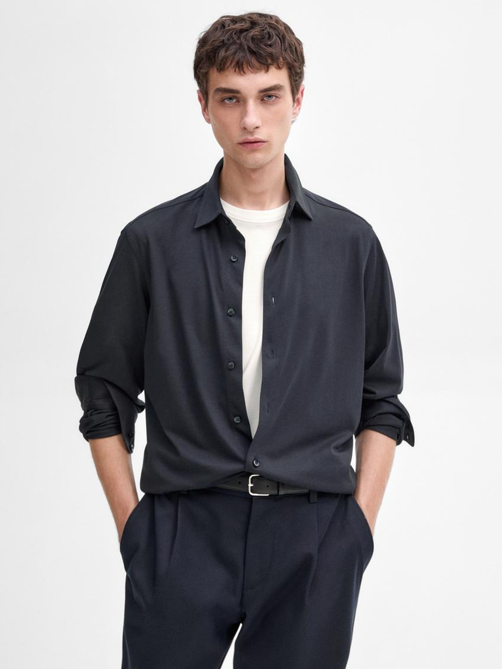 Massimo Dutti Рубашка из 100% хлопка, темно-серый