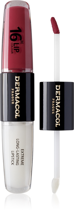 Dermacol 16H Lip Colour - Долговременная помада и блеск для губ оттенок 06 Merry Berry, 2 ml
