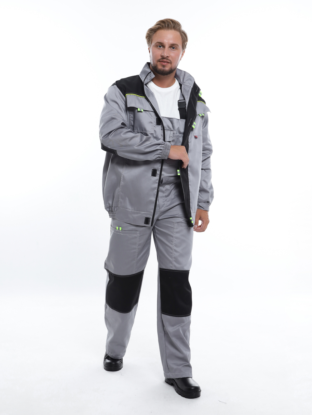 Костюм Nerss «Практик», куртка + полукомбинезон. Серый с черным