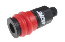 Переходник для компрессора 1/4" быстросъемный композитный с клапаном наружная резьба JTC