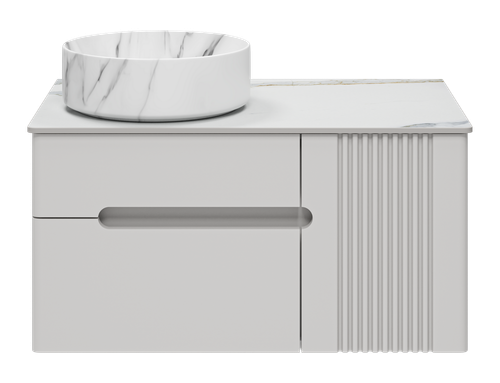 Тумба под раковину Brevita Pallisandro 80 подвесная (серая)