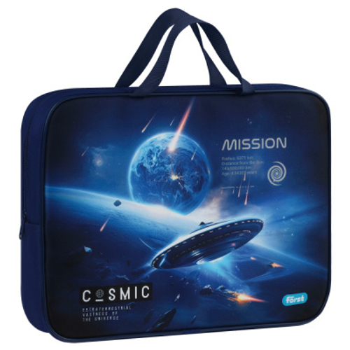 Папка текстильная с ручками 1 отделение, А4 "Cosmic", 350*265*80мм, текстиль, на молнии, Först