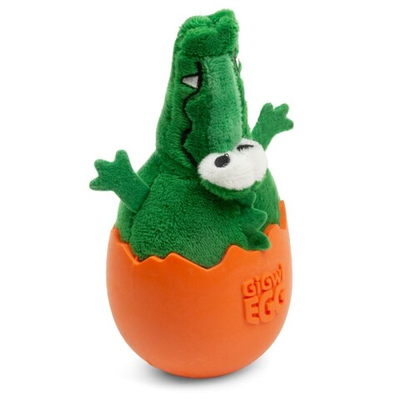 Игрушка "Крокодил-неваляшка" с пищалкой 14 см (резина/текстиль) - для собак (Gigwi 75462)