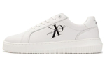 CALVIN KLEIN simple and versatile cowhide leather low-top sneakers men's white