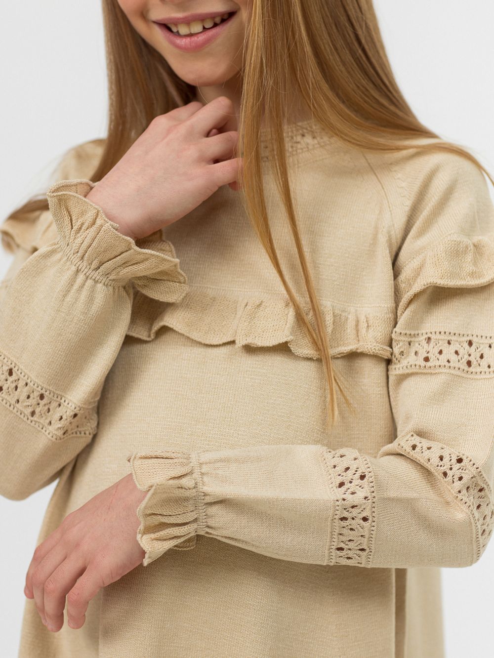 Плать для девочки 628 бежевый