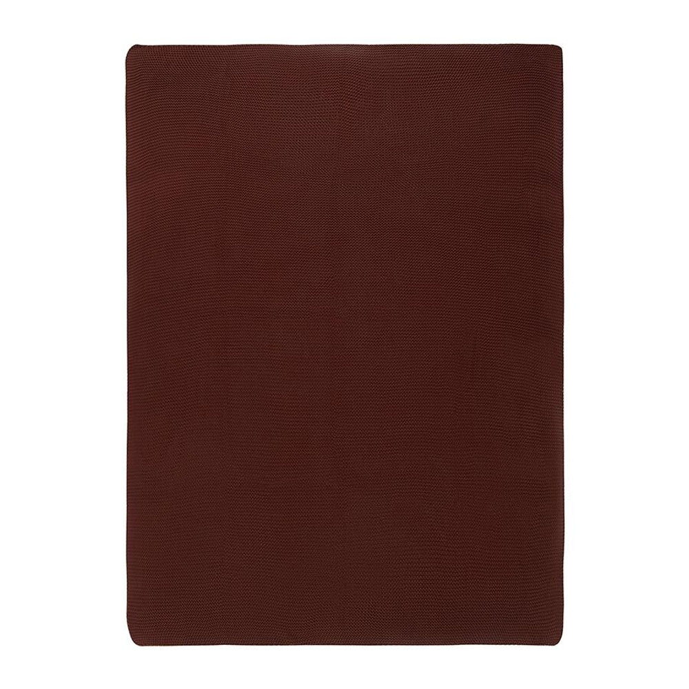 Плед из хлопка жемчужной вязки коричневого цвета из коллекции essential, 130x180 см