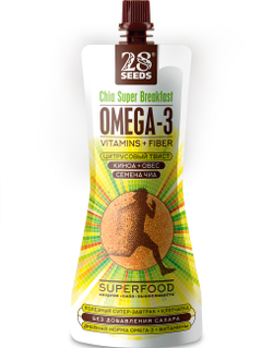 Супер-завтрак 28SEEDS Чиа ОМЕГА-3 Цитрусовый твист, Натуральный полезный продукт питания без сахара с омега 6, клетчаткой, протеином, пюре фруктовое, смузи