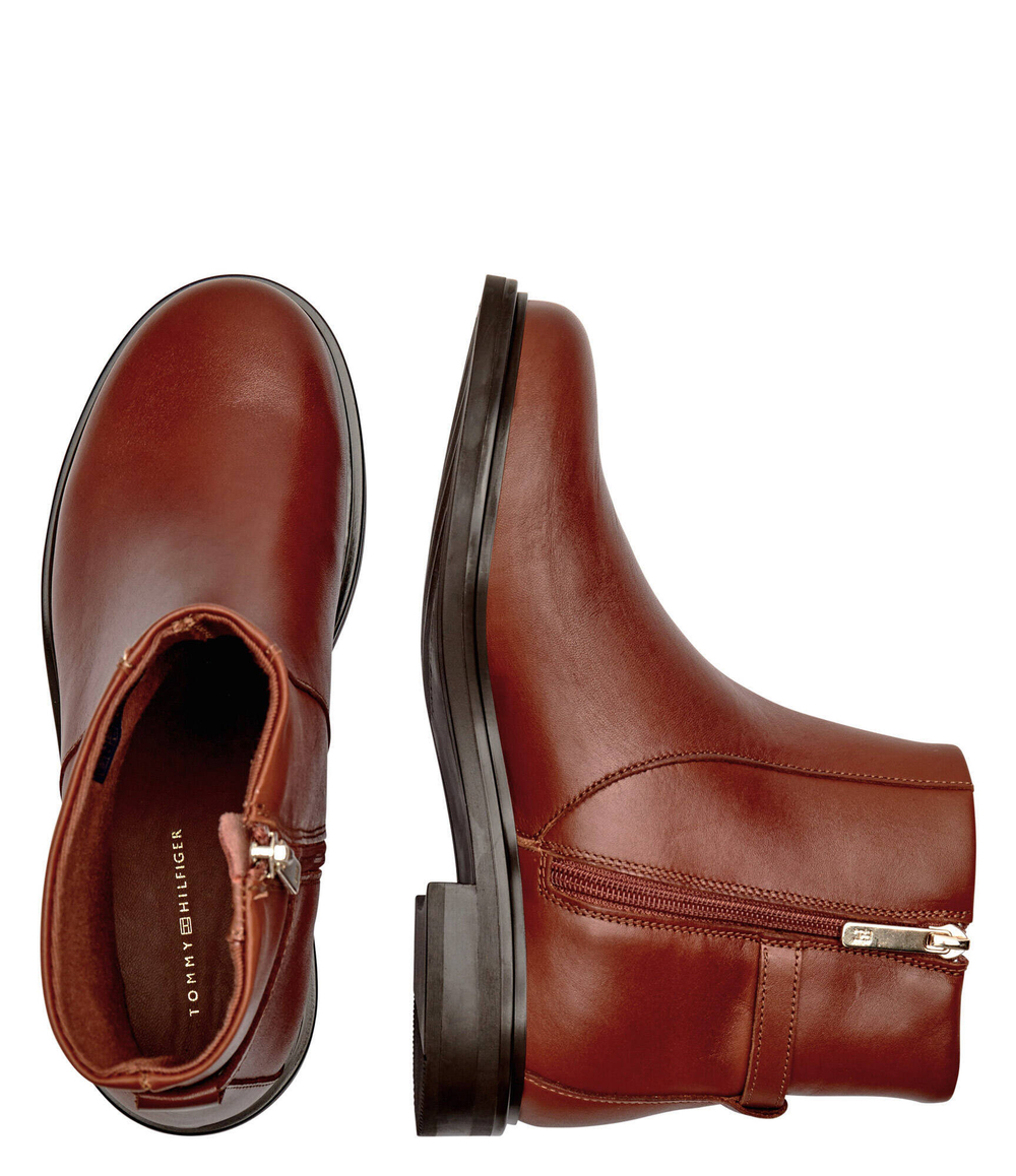 Кожаные ботильоны Tommy Hilfiger - коричневый(FW0FW08251)