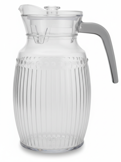 Кувшин стеклянный 2 л. с крышкой и рельефным орнаментом