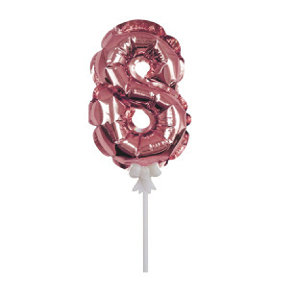 К 7"/18 см Цифра 8 Розовое Золото самодув