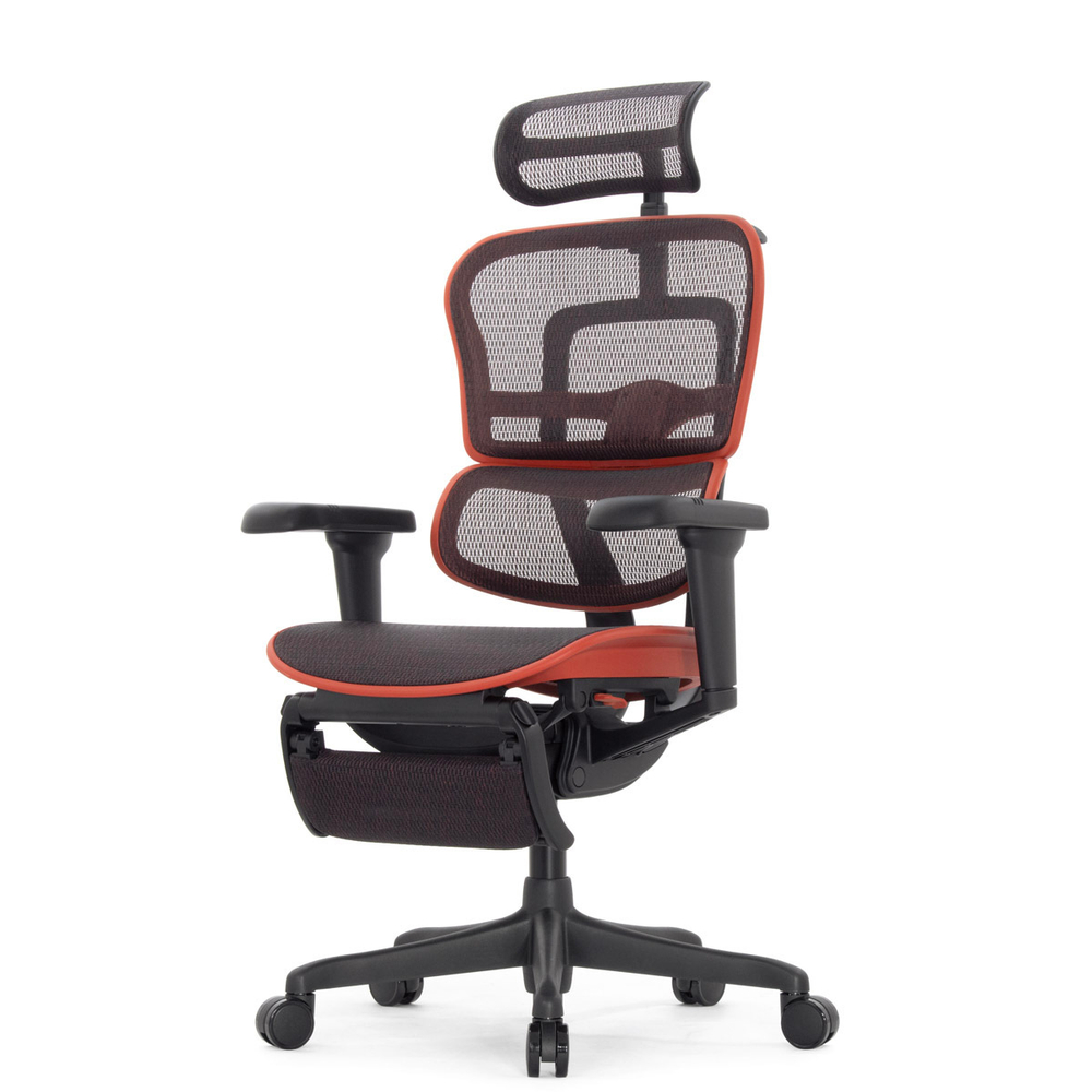 Кресло FALTO Ergohuman Ultra X9 GAMING с подножкой ( чёрный/ КРАСНЫЙ каркас /сетка Equator Red )