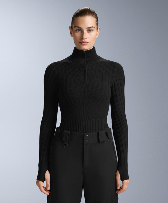 Oysho Термофутболка в рубчик, черный