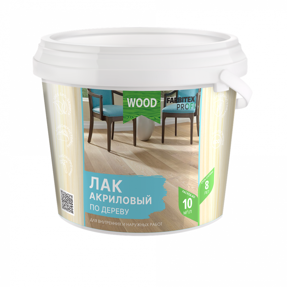Лак акриловый  универсальный  по дереву  0,9 л  FARBITEX PROFI  WOOD