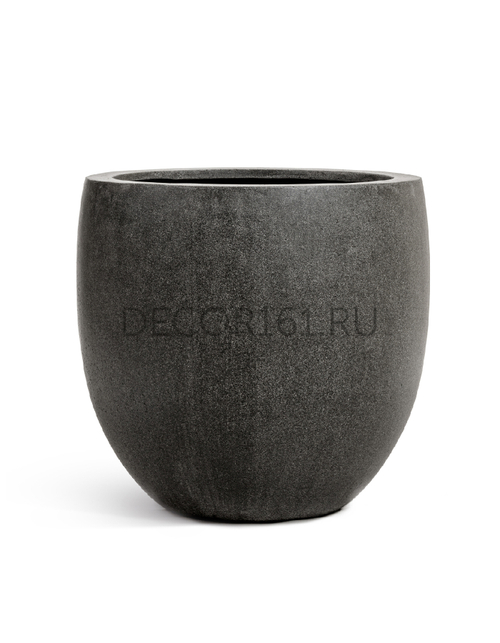 Кашпо TREEZ Effectory Stone Большой округлый конус Тёмно-серый камень д-54 см, в-51 см 41.3319-01-026-GR-54