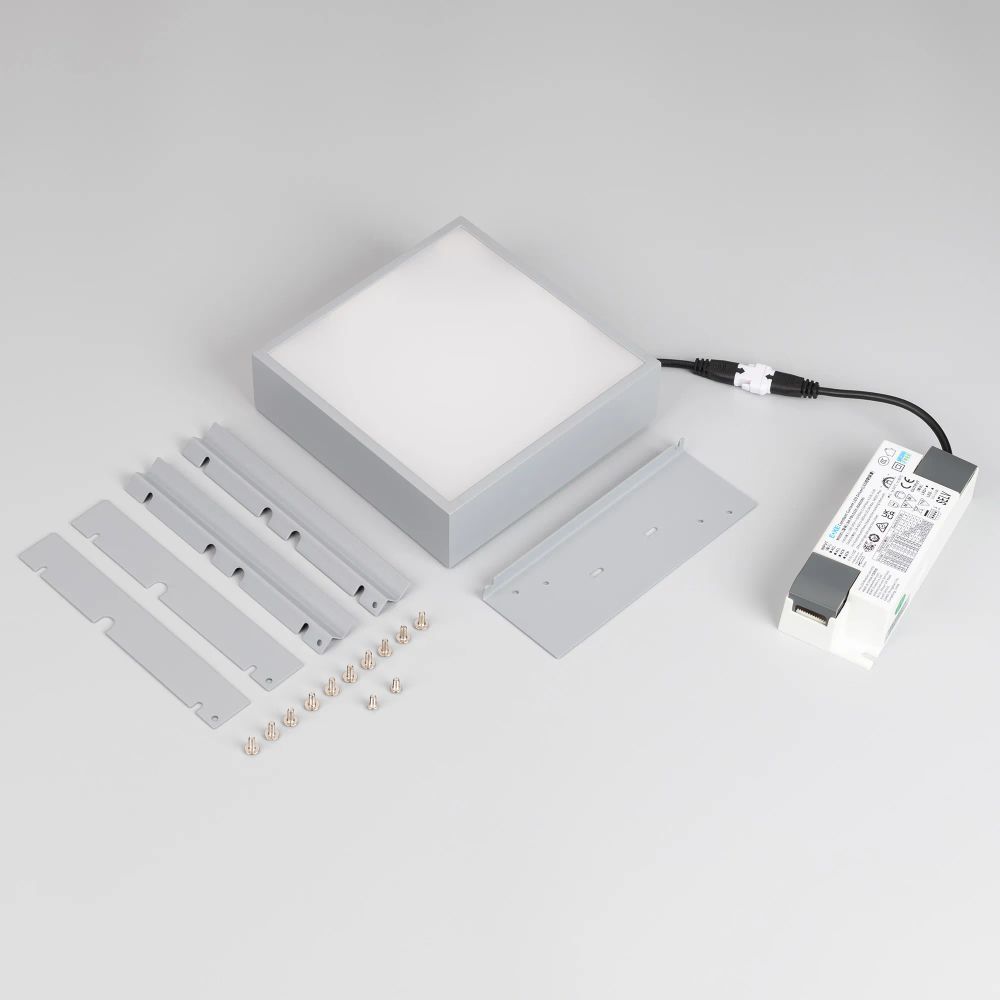 Светильник DL-GRIGLIATO-S140x140-18W Warm3000 (GR, 100 deg, 230) (Arlight, IP40 Металл, 5 лет) 047680