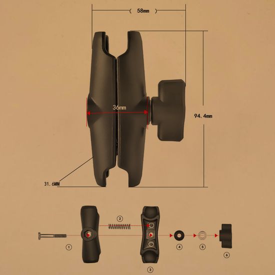 Муфта соединительная средняя 95мм типоразмер B под шар 1 дюйм алюминий (N-Star)