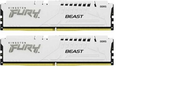 Оперативная память KINGSTON DDR5 32GB 2*16GB FURY Beast White EXPO PC5-48000 6000MHz 1RX8 36-44-44 1.35V 288-pin 16Gbit KF560C36BWE2K2-32