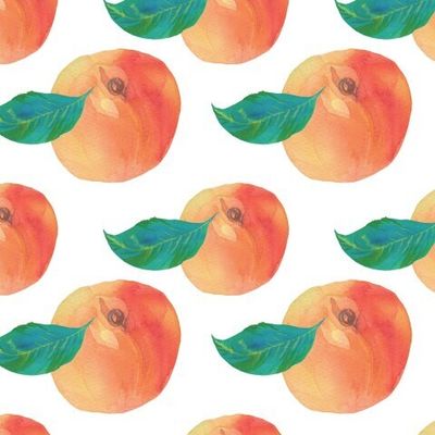 Бесшовный принт c акварельными персиками