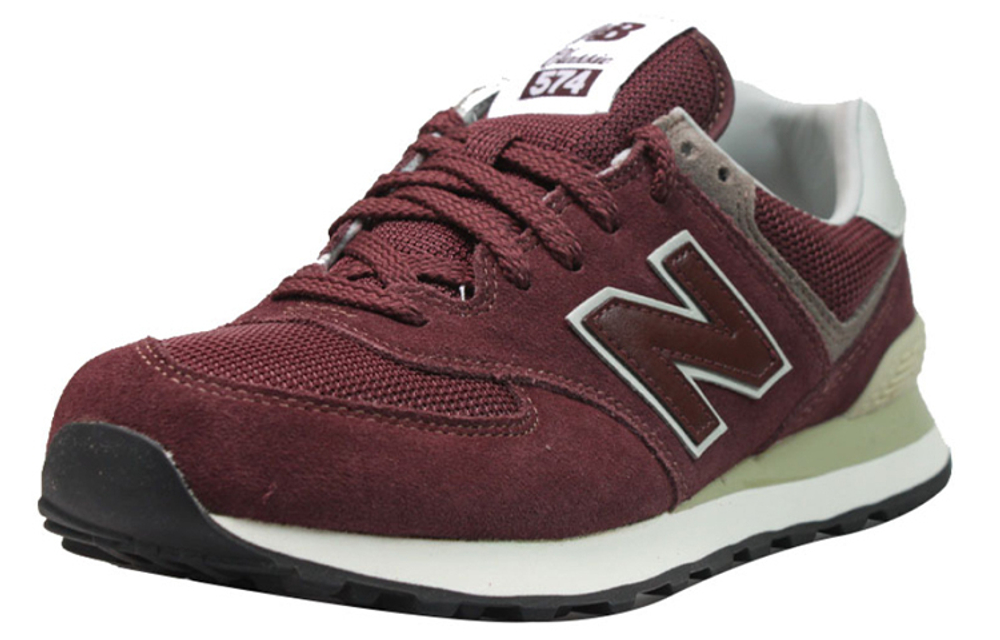 New Balance NB 574 sports and leisure shock absorption wrapping low-cut casual running shoes for men and women the same wine red