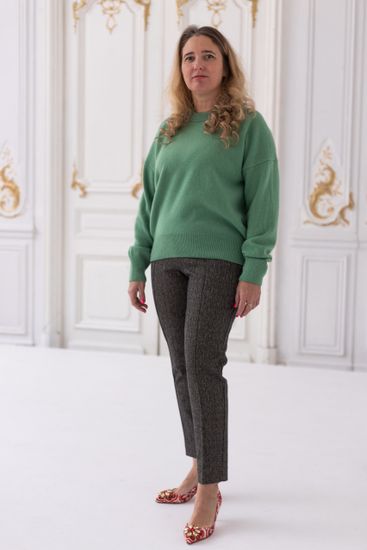 Джемпер Л.Т., 100% шерсть ягнёнка, цвет эвкалипт.