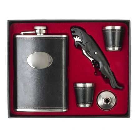 GAEM Набор из 5-ти предм: фляжка, 2 стопки, штопор, воронка, 230 мл, L21,5 W17,5 H4,5 см