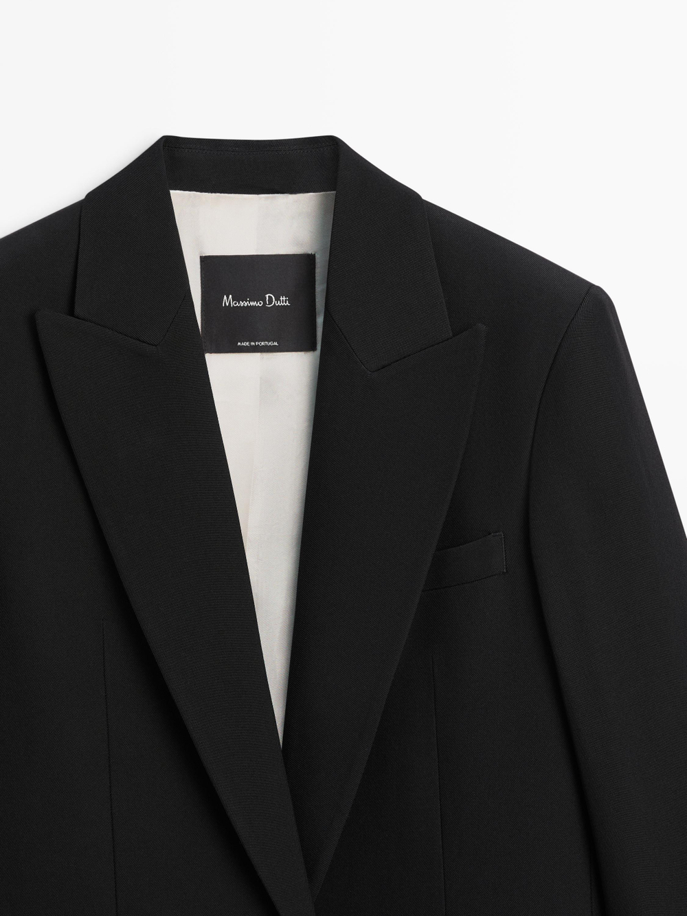 Massimo Dutti Костюмный пиджак из крепа, черный