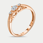 Кольцо для женщин из розового золота 585 пробы с фианитами (арт. 004971-1102)