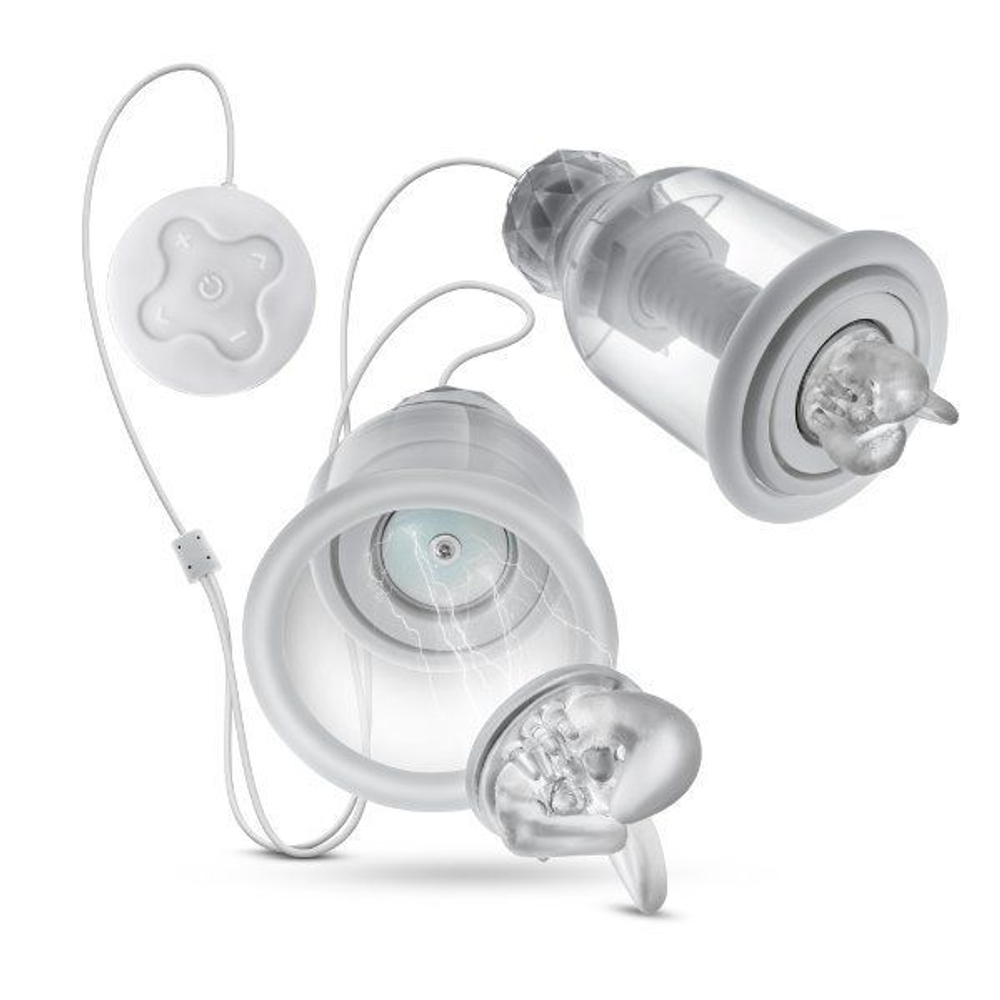 Прозрачные вибронасадки на соски со сменными колпачками Titillator (Цвет: прозрачный)