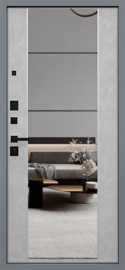 Стальная дверь "Дуэт Б" с зеркалом