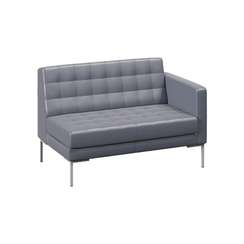 Forest Секция с подлокотником двухместная FR-SP-02 (L) Oregon 17/Металл Серый 1270*800*840