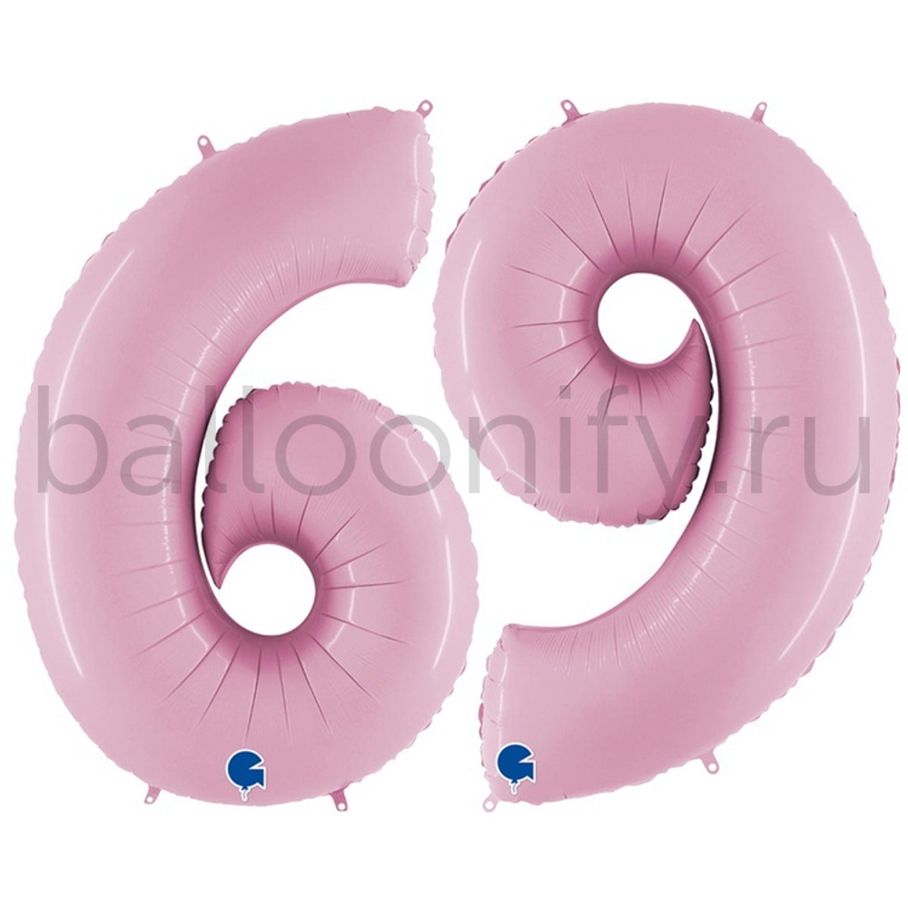 Шар ЦИФРА 6/9 Пастель Pink 40" 102 см