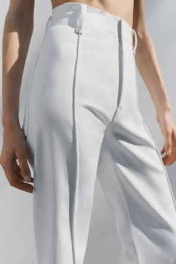 ZARA ДЖИНСЫ WIDE LEG С ВЫСОКОЙ ПОСАДКОЙ — ZW COLLECTION, ЖЕЛТОВАТО-БЕЛЫЙ