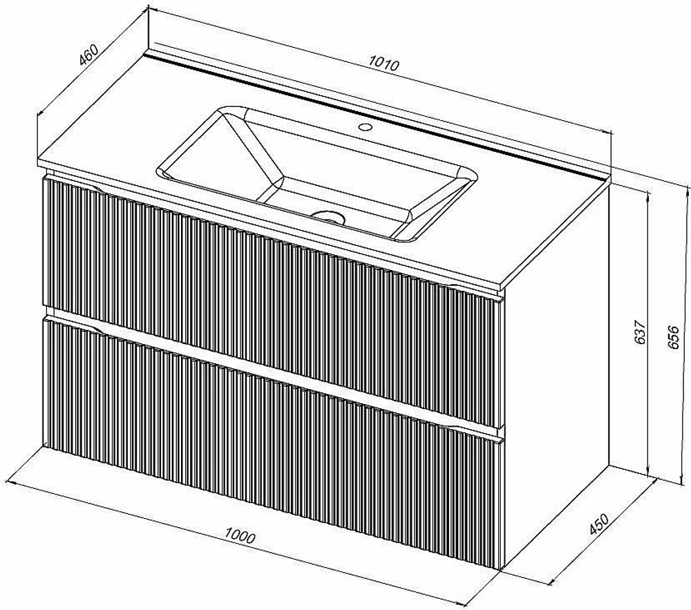 Тумба с раковиной Aquanet Джейн (Flat) 335436/254365 100 мисти грин