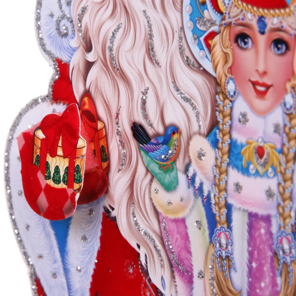 Плакат «Дед Мороз с внучкой» 25 см