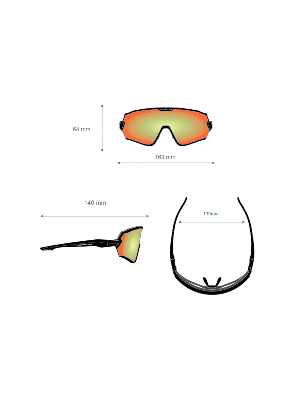 Очки Matrix / Зеркальный оранжевый