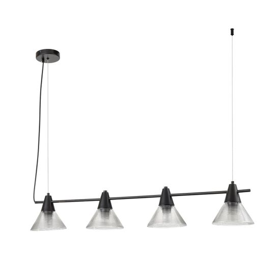 6595/4A MODERNI LN26 217 черный/прозрачный, металл/стекло Подвес E27 4*60W 220V CORNE