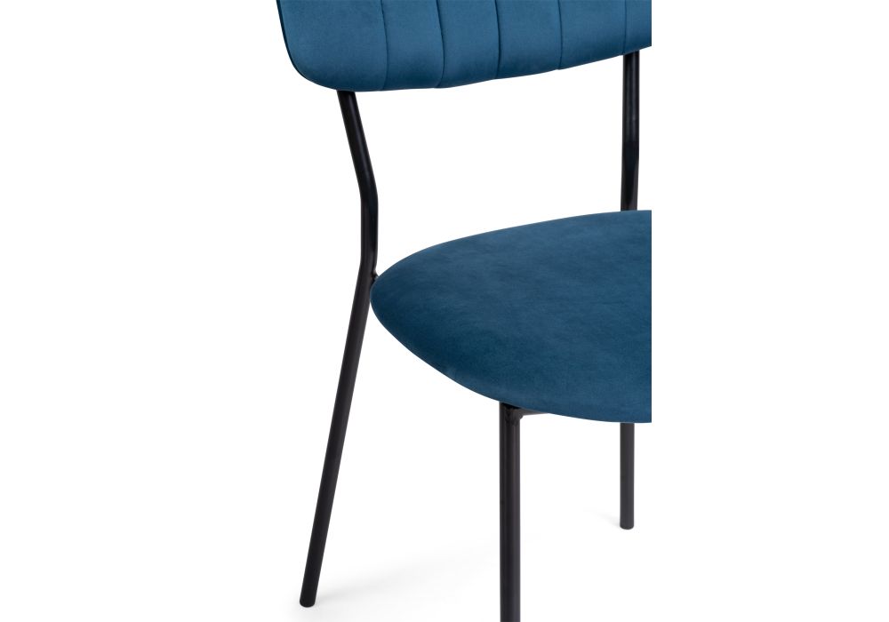 Стул на металлокаркасе Фиер морской / черный глянец