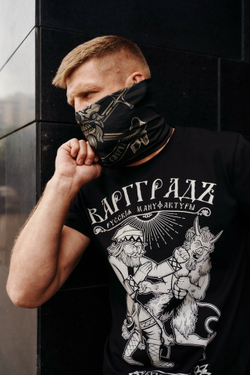 Футболка Варгградъ мужская чёрная "Кулак в боку не киснет" (Сказки тёмной стороны)