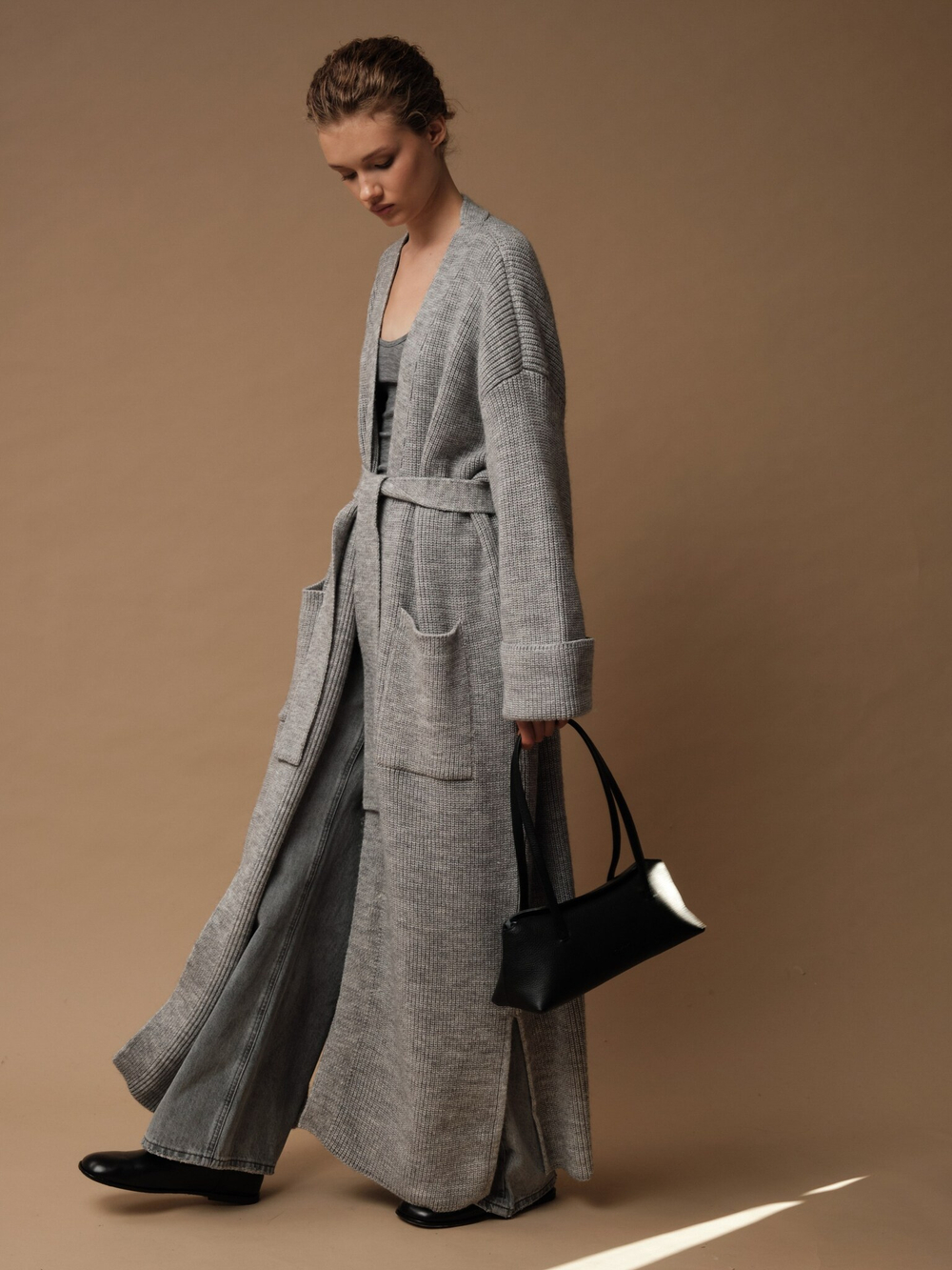 C0153-07 Кардиган женский светло-серый dbr