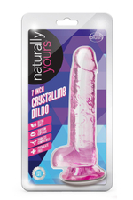 Розовый фаллоимитатор 7 Inch Crystalline Dildo - 17,7 см. (Цвет: розовый)