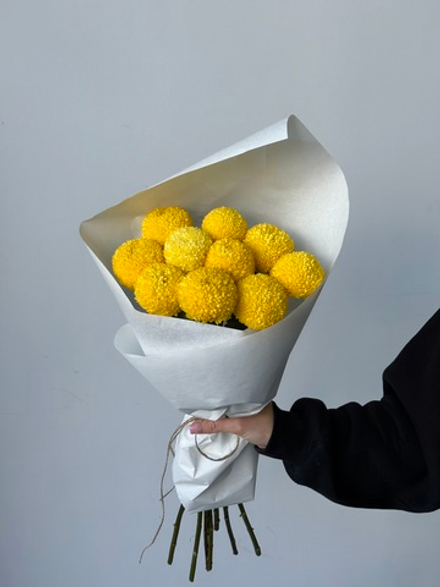 Охапка хризантем в желтом оттенке 10 шт