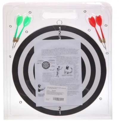 Набор для игры в дартс D-1201W: мишень 29 см, 4 дротика (блистер)