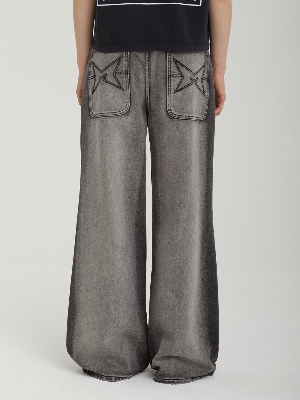 Женские Джинсы Glen Washed Grey Overdye Baggy