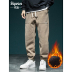 Модные брендовые спортивные штаны в американском стиле, мужские свободные повседневные брюки больших размеров, Осенние новые спортивные штаны из синели для полных мужчин