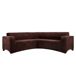 Чехол Велсофт на угловой диван, цвет Кофе