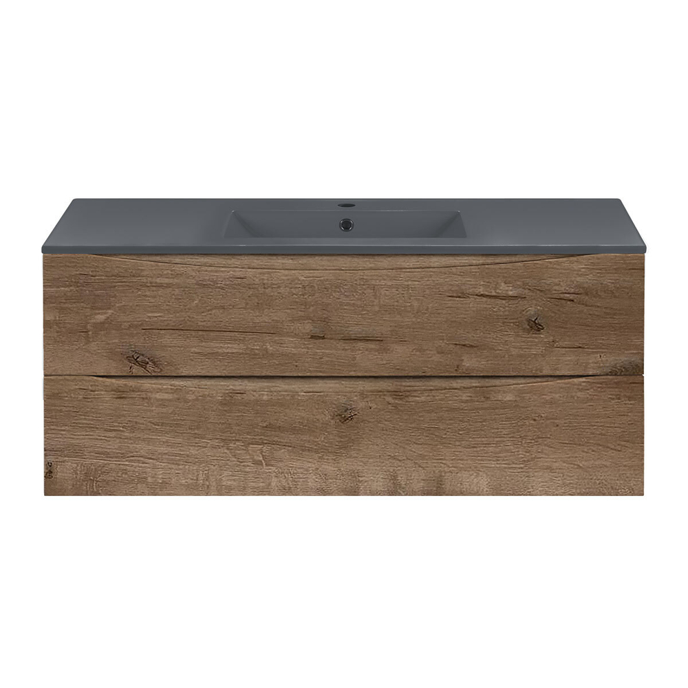 Тумба под раковину Vincea Mia 1200 подвесная, 2 выкатных ящика soft close, V.Oak