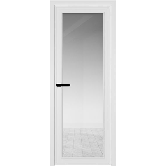 Фото межкомнатной алюминиевой двери Profil Doors AGP 1 белый матовый RAL 9003 стекло прозрачное