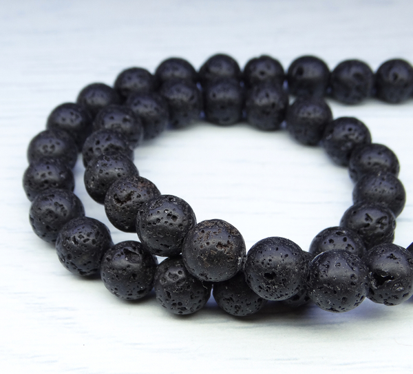 ПК073НН8 Бусины из природного камня Вулканическая лава, размер: 8 мм, 20 шт.