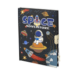 Записная книжка в футляре, 20 см * 22,5 см, 7БЦ, Alingar, мат. ламинация, ручка, замочек, линия, 50 л., "Космос, приключения", розовый