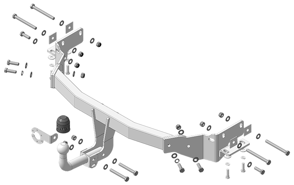 Фаркоп ОЦИНКОВАННЫЙ для Hyundai SantaFe, Kia Sorento 2012-2020 ZincaR.ZH103A